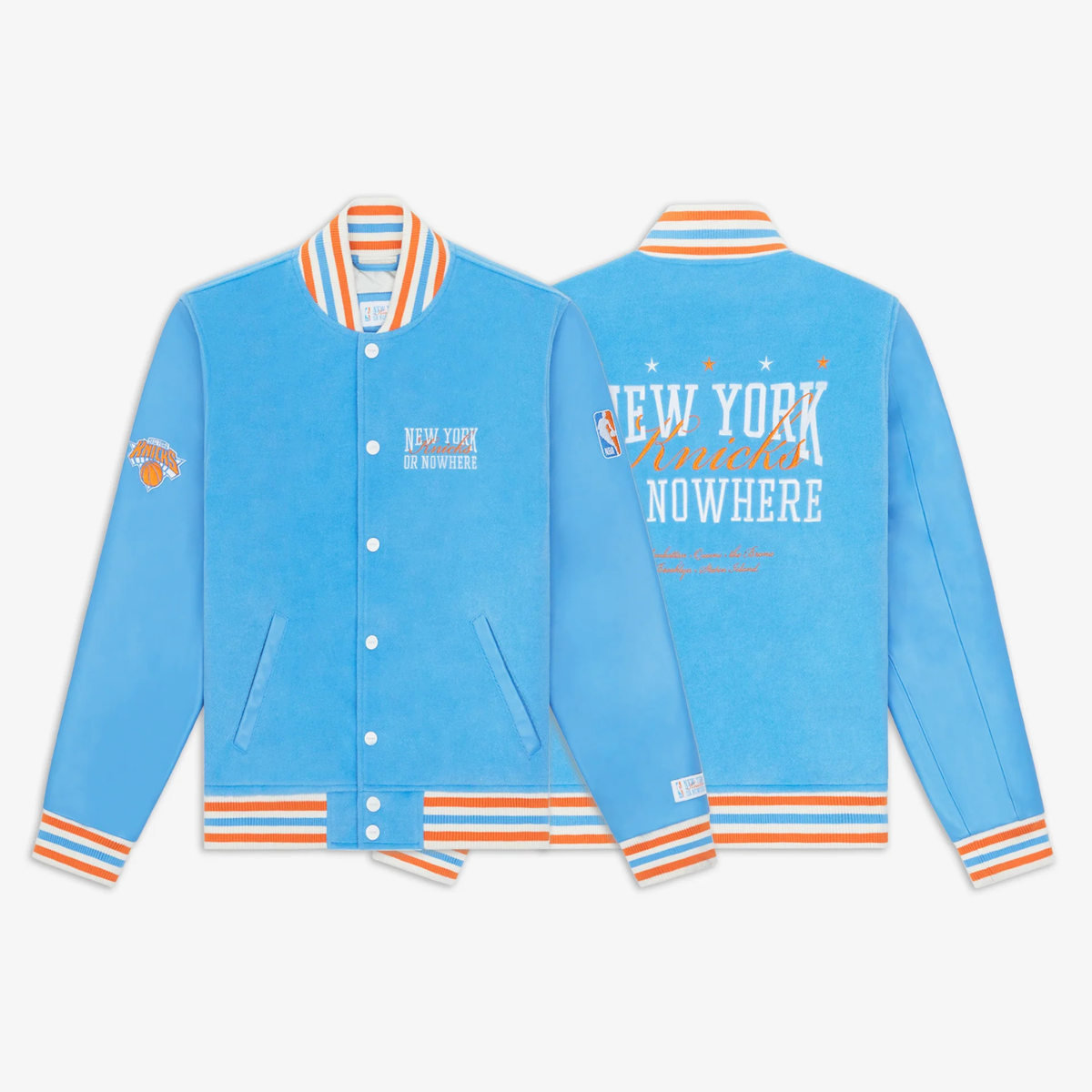 Knicks Crossover Varsity Jacket – New York or Nowhere® Knicks Crossover Varsity Jacket – New York or Nowhere®