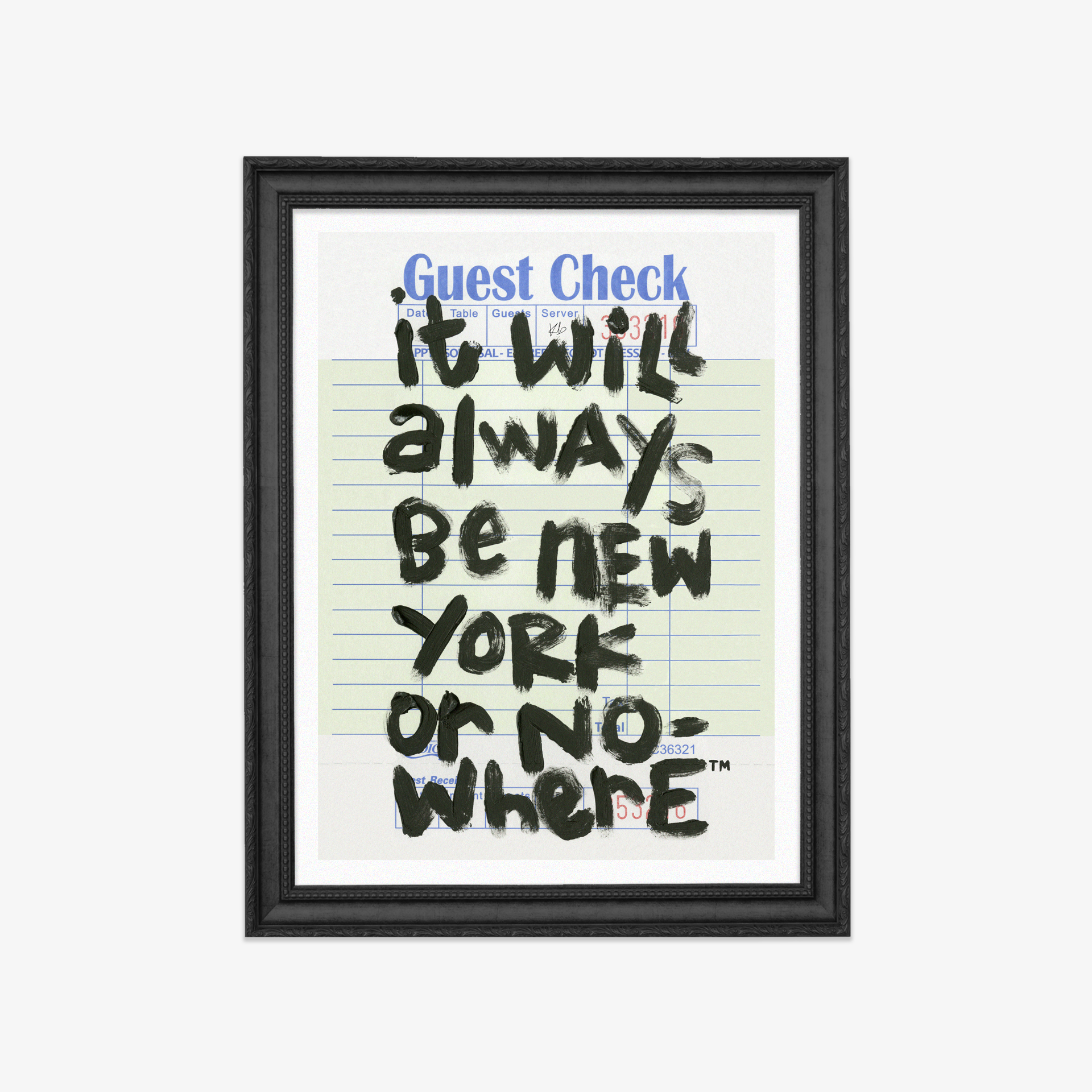 NYON “Guest Check” Art Print - 18" x 24" - New York or Nowhere®