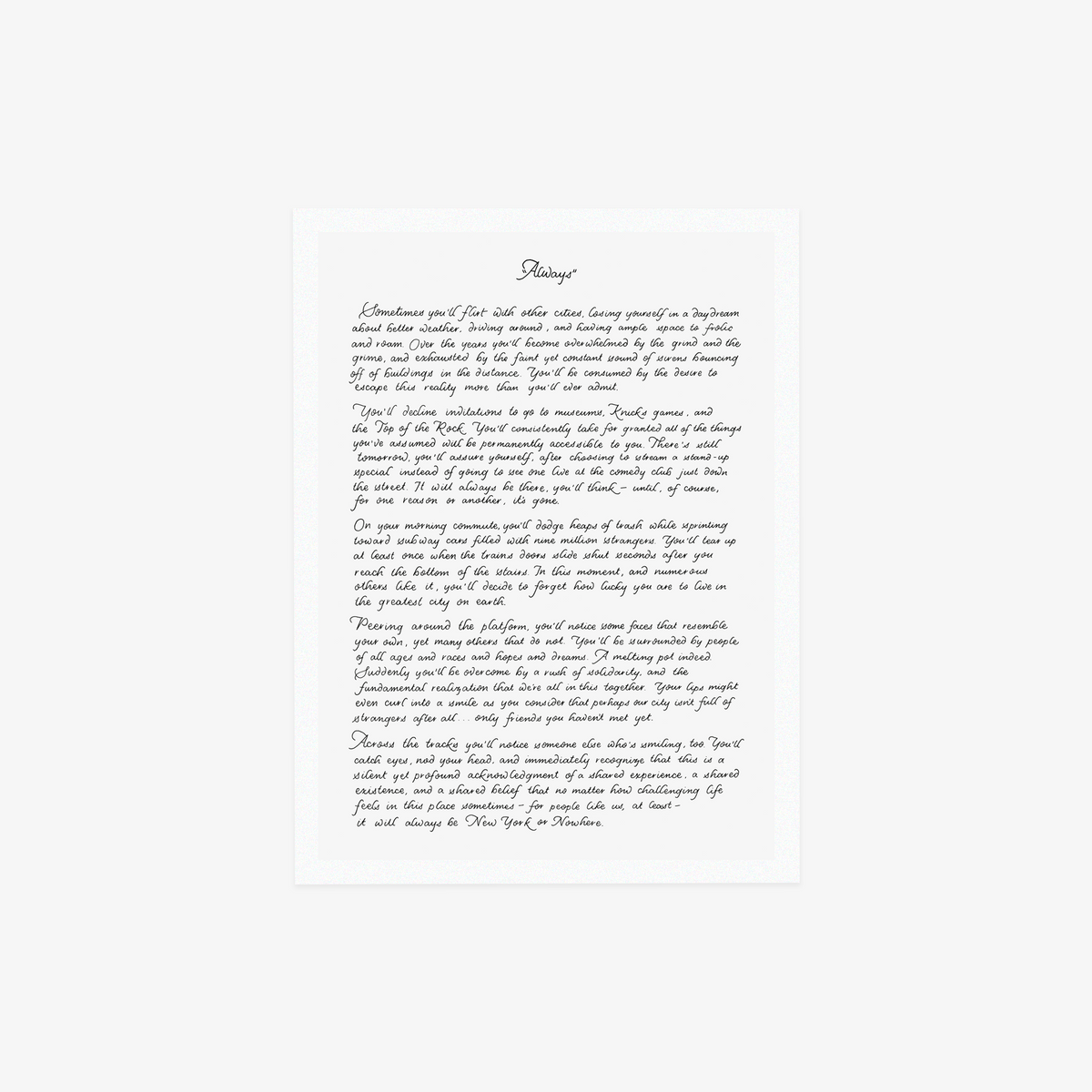 Nyon x sam teich manifesto art print 18 x 24 new york or nowhere 
