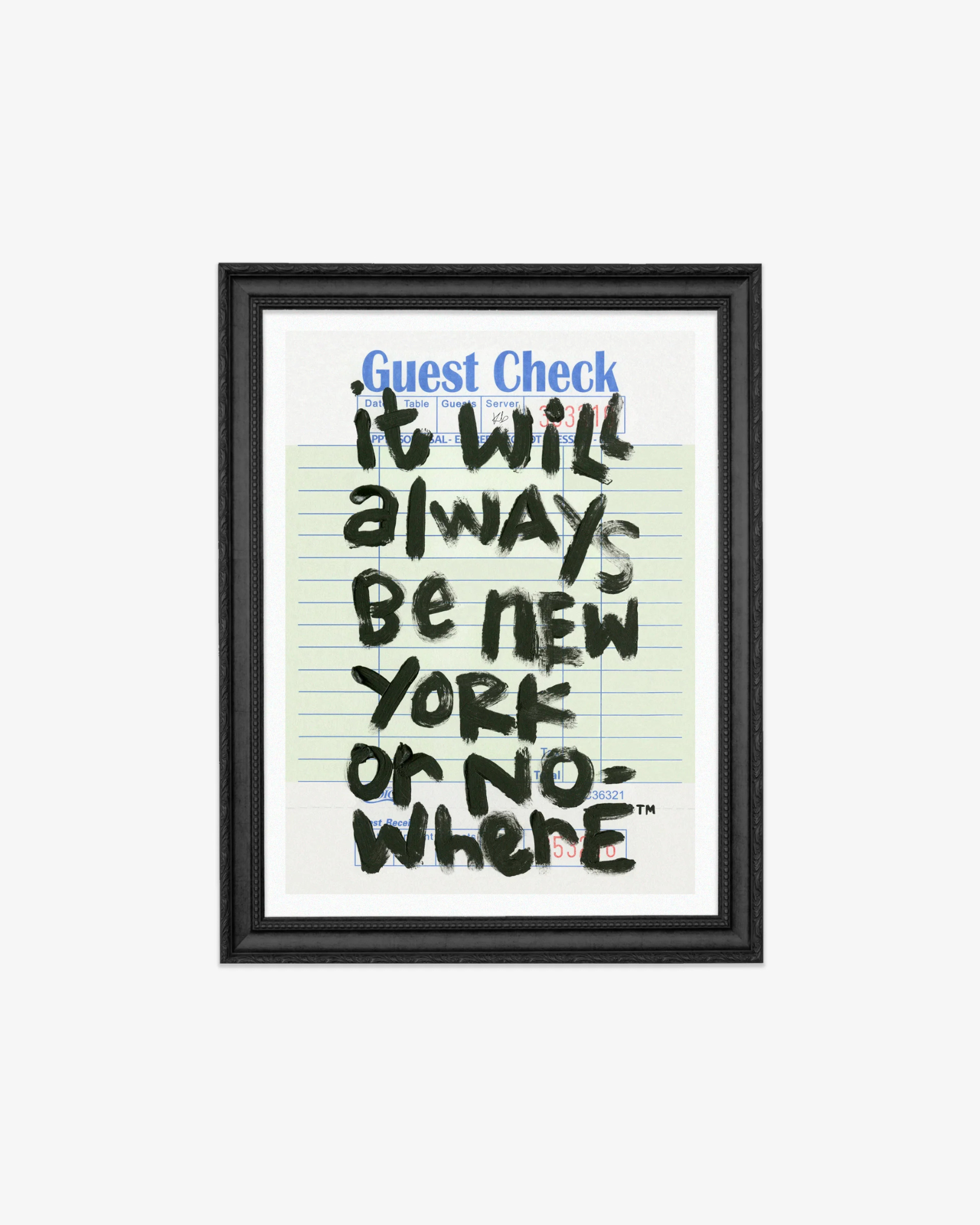 NYON “Guest Check” Art Print - 18" x 24" - New York or Nowhere®