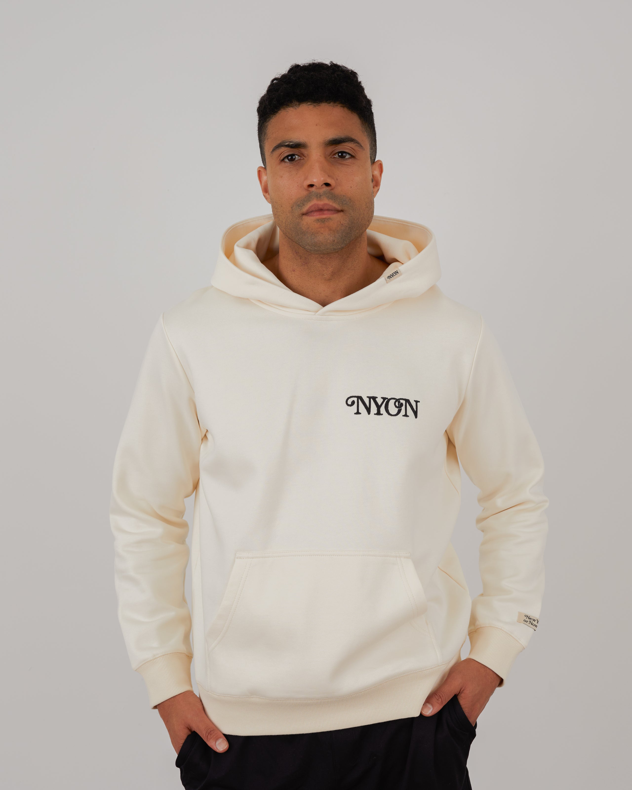 NEW YORK or NOTHING Hoodie Oatmeal/Navy main image 1