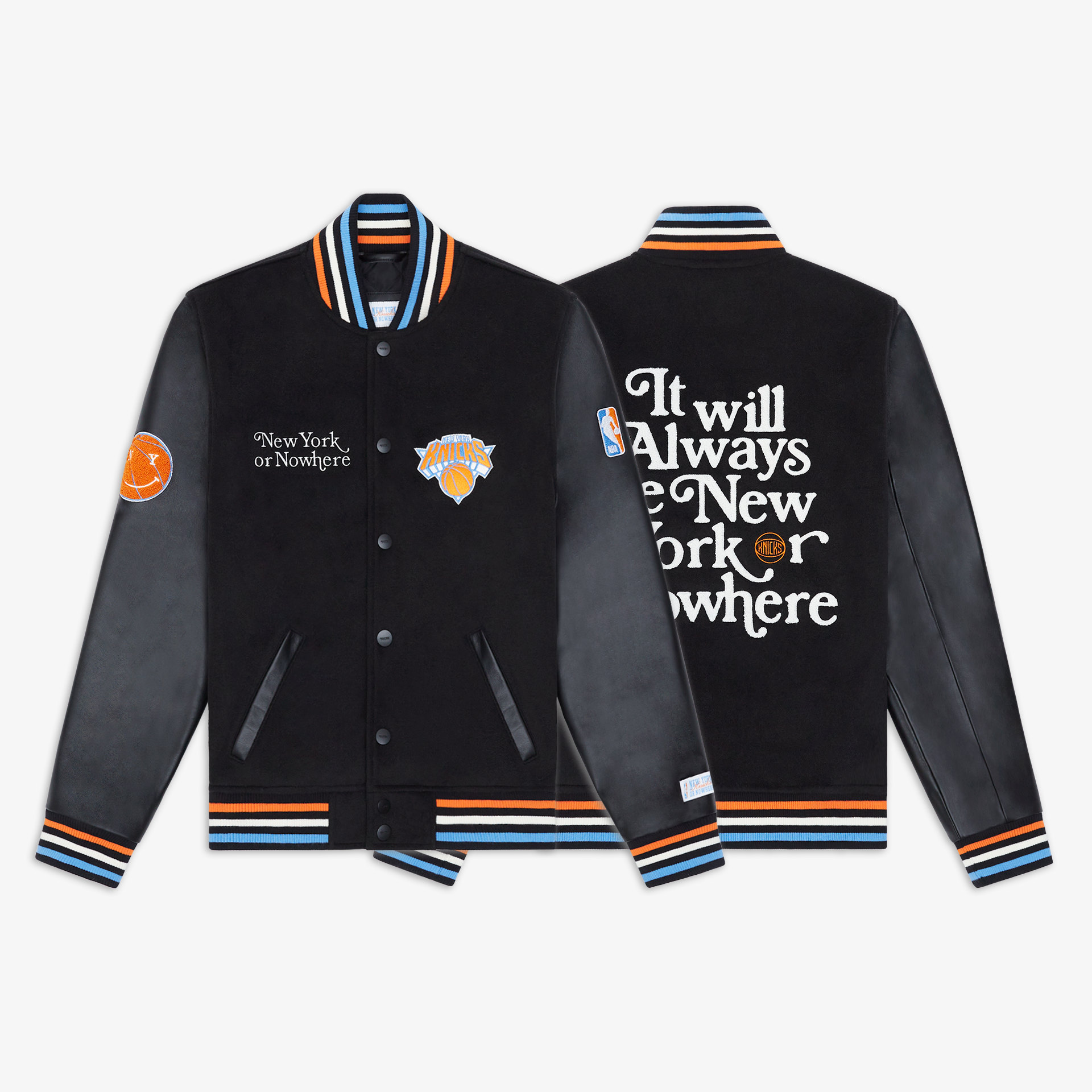 Knicks Motto Varsity Jacket – New York or Nowhere® Knicks Motto Varsity Jacket – New York or Nowhere®