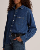 Cursive Denim Button Down Shirt - New York or Nowhere®